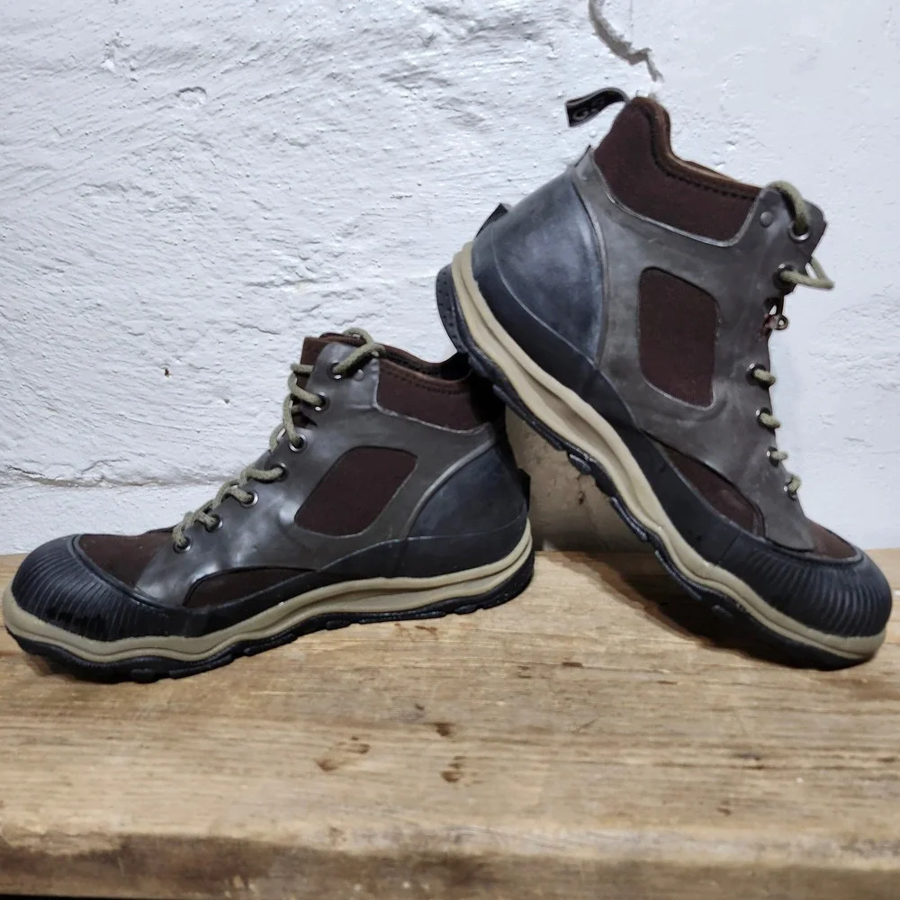 Bogs Mens Jamison Waterproof Ankle Boots Lace Up Fabric Rubber‎ Dark Brown Sz 12